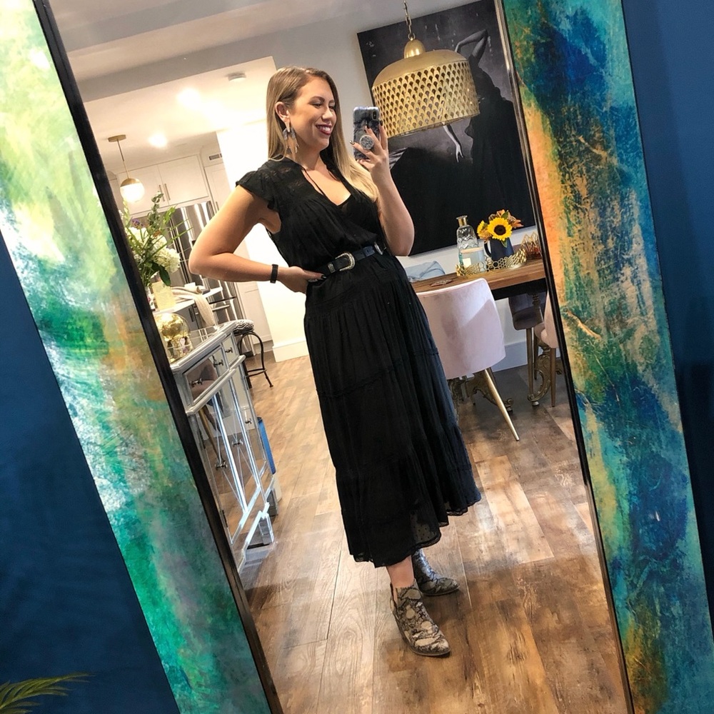 Free People Black Midi Dress